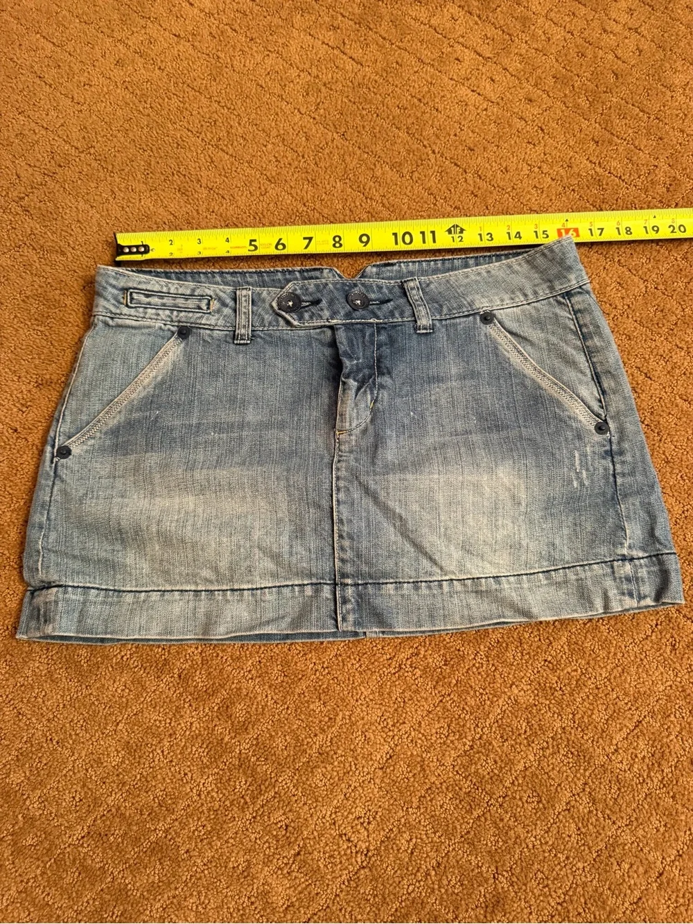 Vintage Y2K American Eagle Skirt Womens 8 Low Rise Micro Mini Denim Medium Wash